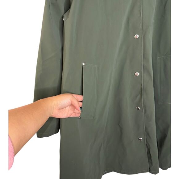 Stutterheim Stockholm Green Rain Coat Size XL Waterproof Coat Winter - Picture 7 of 11